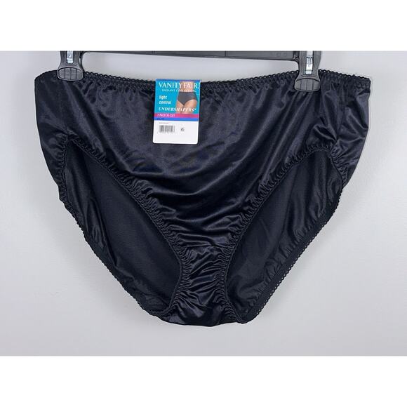 Vanity Fair Radiant Collection Second Skin Satin Plus Size 12 5XL Panties Black - Picture 1 of 8